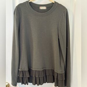 Altar'd State Charcoal Long Sleeve Top
